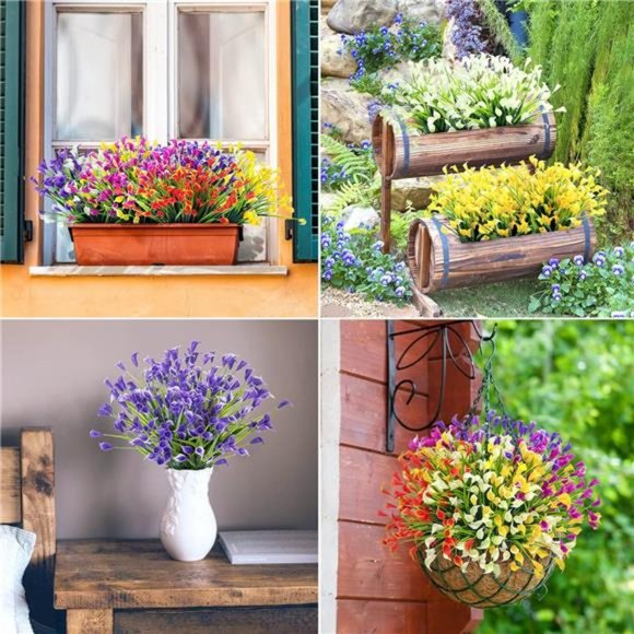 20Bundles Artificial Flowers for Outdoors Fake Calla Lily Flowers Plant, A-multi - Picture 7 of 7